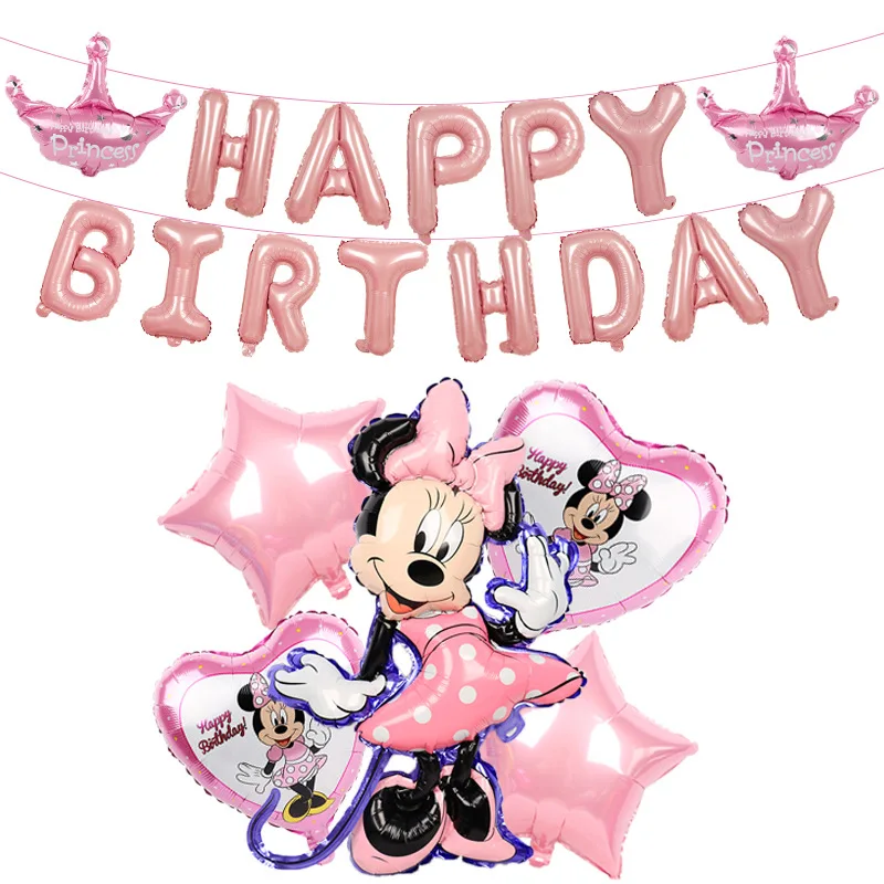Amazon New Kids Happy Birthday Balloons Set Mickey Minnie Mickey Mouse Party Decoration Event Supplies Globos For Baby Shower