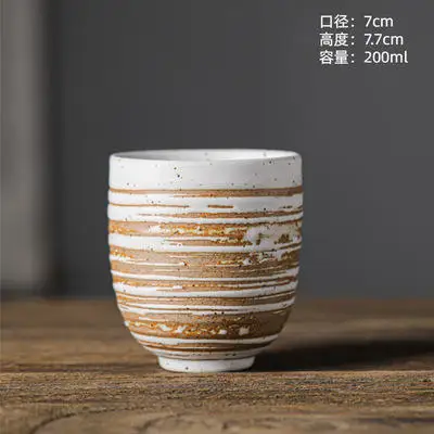 Hot Sale Japanese Korean Style Coarse Ceramic Stoneware Mug Sake Cups For Giveaways