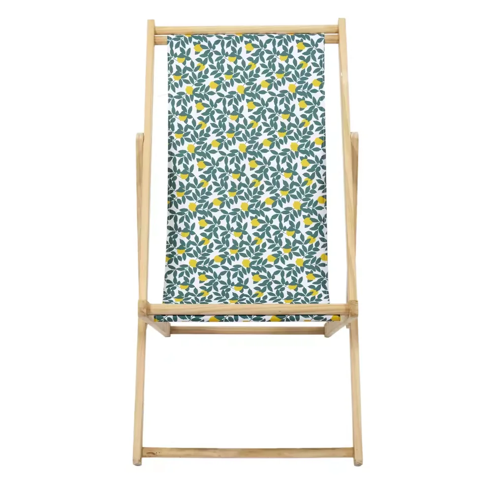 Patio Furniture Outdoor Ultralight Beach Chair Beach Lounger Chairs Foldable Camping Chair Wooden Deckchair