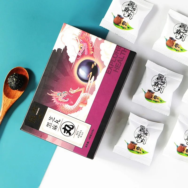 Popular Products Logo Customizable Organic Healthy Snacks Sweet Black Sesame Balls