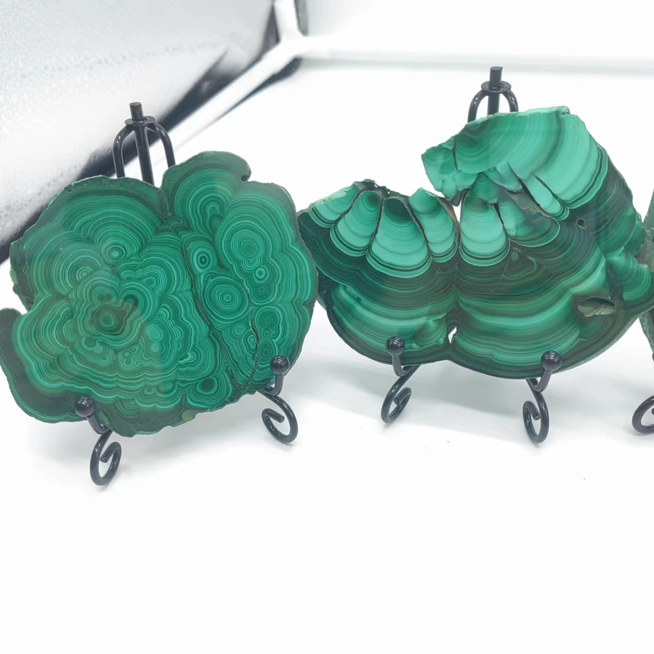 Natural Raw Green Malachite Slice Mineral Specimen Crystals Healing Stones Slab Crystal Slices