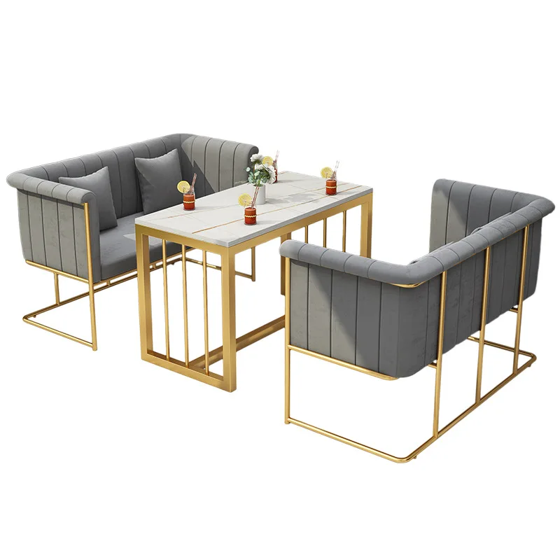 Coffee Shop Double Deck Sofa Leisure Nordic Light Luxury Sales Department Hotel Negotiation Reception Restaurant Table And Chair