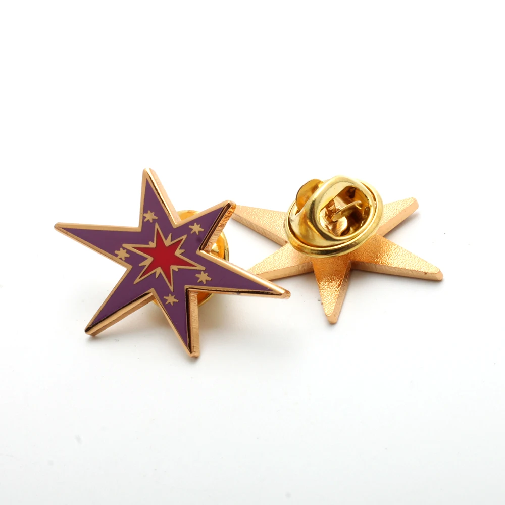 Manufacturer Quality Customized 3D Gold Silver Copper Bronze Star Lapel Pin Badge Brooch Custom Star Pin