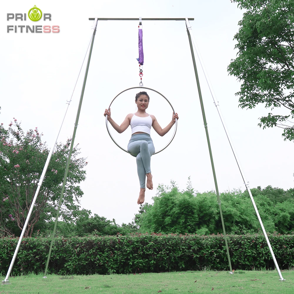 Prior Fitness High Quality 600KGS 85cm-95cm Stainless Steel Aerial Flying Lyra Yoga Hoop no point for Exercise