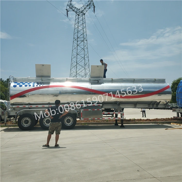 40000L Aluminum lubricant oil fuel gas storage tank lubricant vegetable cooking crude palm oil tank trailer for sale