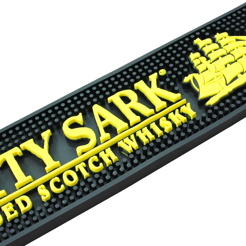 Factory Wholesale Bar Accessories Soft Pvc Counter Mat Custom Logo Size Silicone Spil Mat Rubber Bar Mat