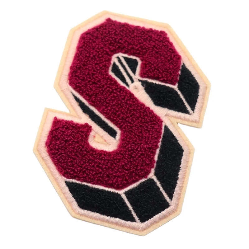 Customized Chenille Embroidered Letter Patch Iron On Patches Chenille Patches
