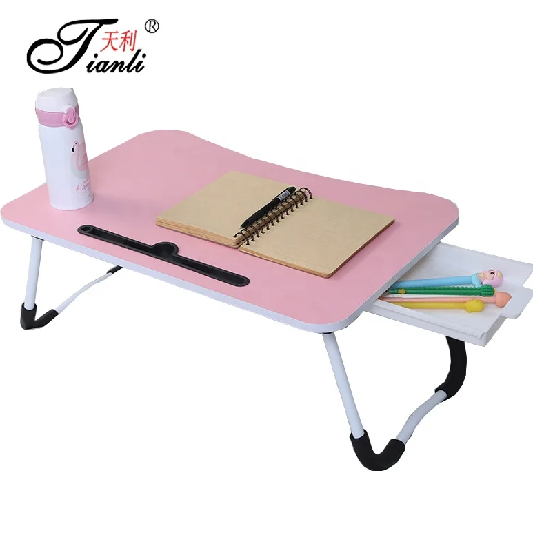 Foldable Portable Laptop Table on Bed Folding Laptop Stand Small Dormitory Tables Breakfast Bed Tray Laptop Desks