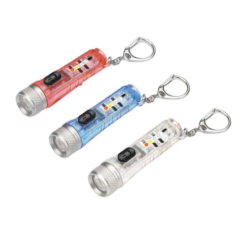 Outdoor super bright portable hat clip light Rechargeable mini led flashlight with keychain