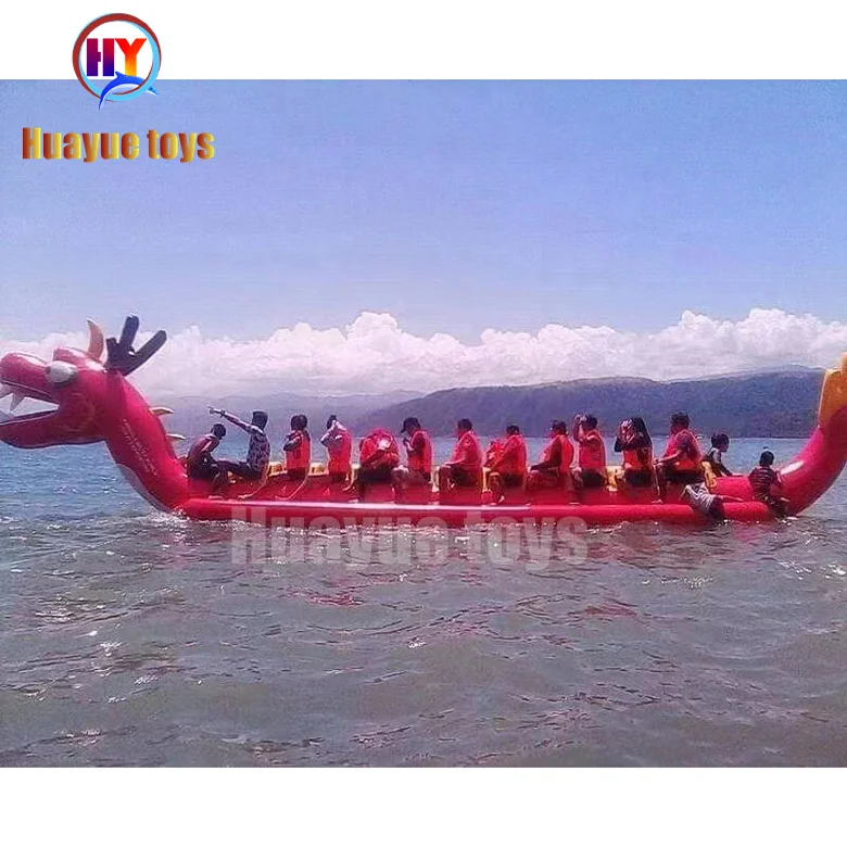 Hot sale Entertainments Ocean Rider Inflatable banana boat fly fish inflatable towable boat toy red dragon