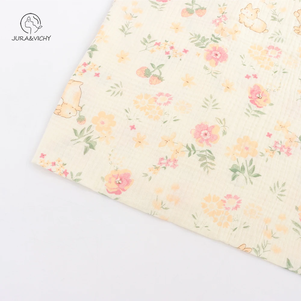 Accept custom printing 100% cotton double gauze muslin fabric for pajamas and blankets