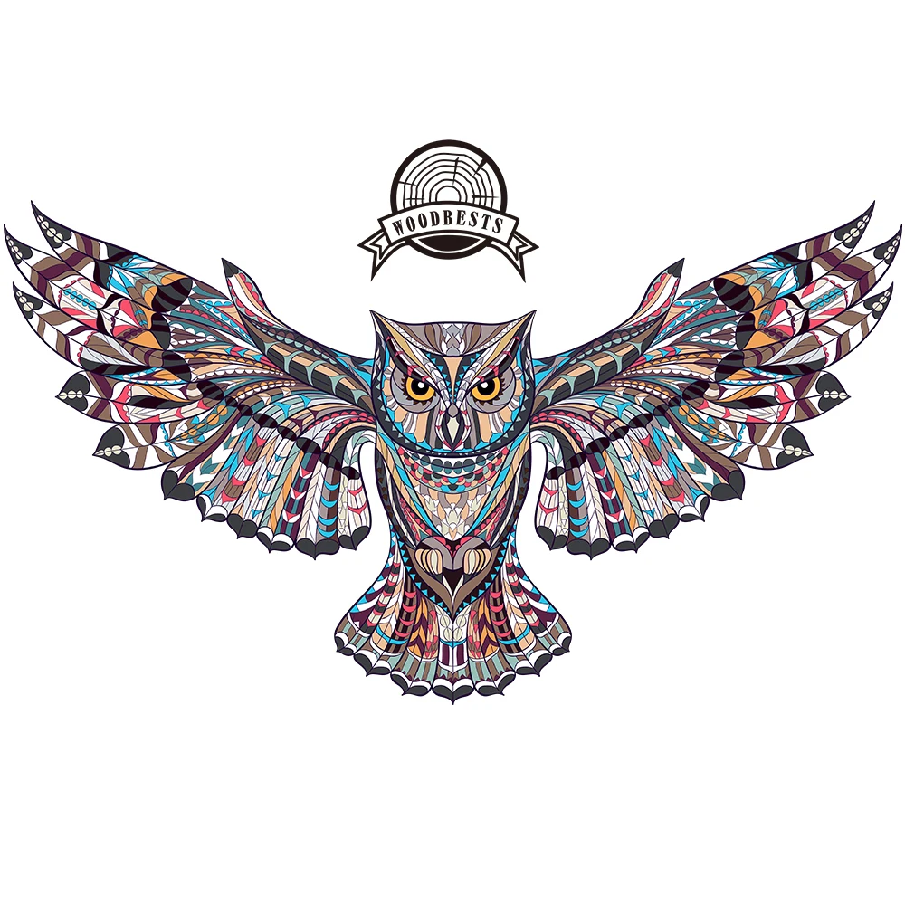 371pcs Cube shape  jigsaw custom puzzle 3D WISE OWL wooden puzzle kids wooden 3d puzzle jigsaw