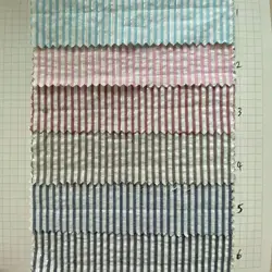 Wholesale Yarn Dyed stripes Fabric, Cotton + Silver metalic yarn stripe fabric