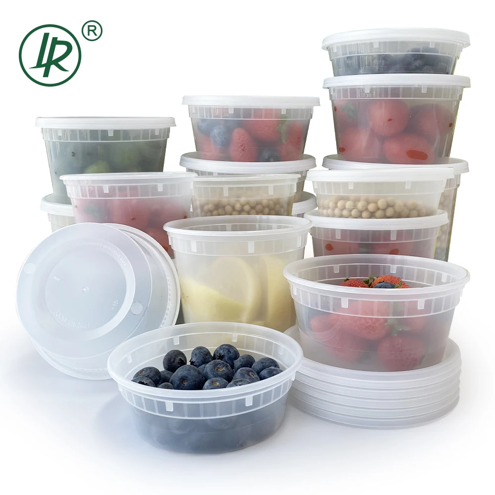 BPA free pantry organization small pp freezer safe airtight 16 oz plastic food storage containers with lid
