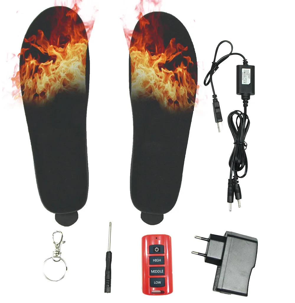 USB Powered Battery Electric Remote Control Heated Insoles Rechargeable Heated Insoles For Shoes