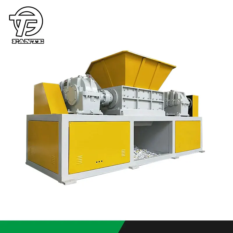
Industrial Recycled Twin Shaft Waste Pet Bottles Plastic Strap Metal Mini Shredder Machine 