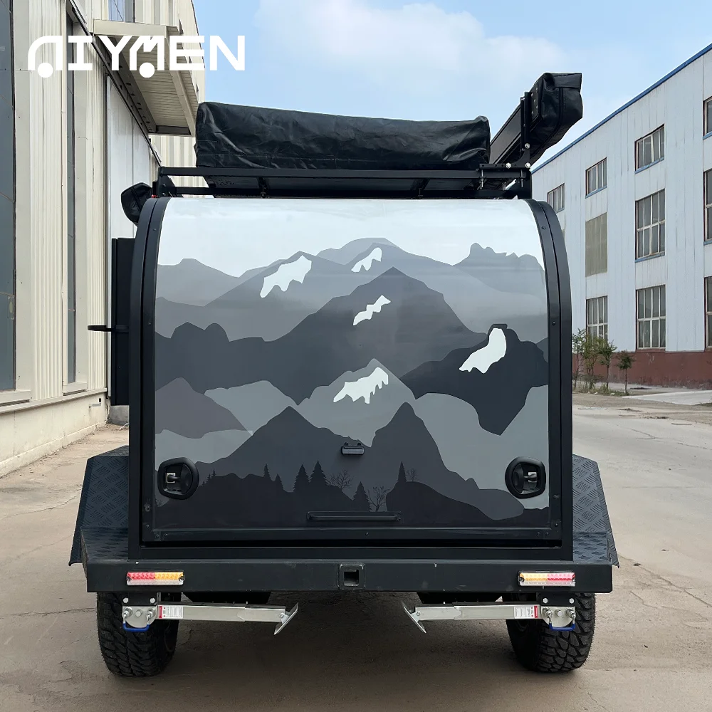 Luxury Mini Caravan Aluminium Material Outdoor Camping Fiberglass Offroad RV Travel Trailer with Independent Suspension