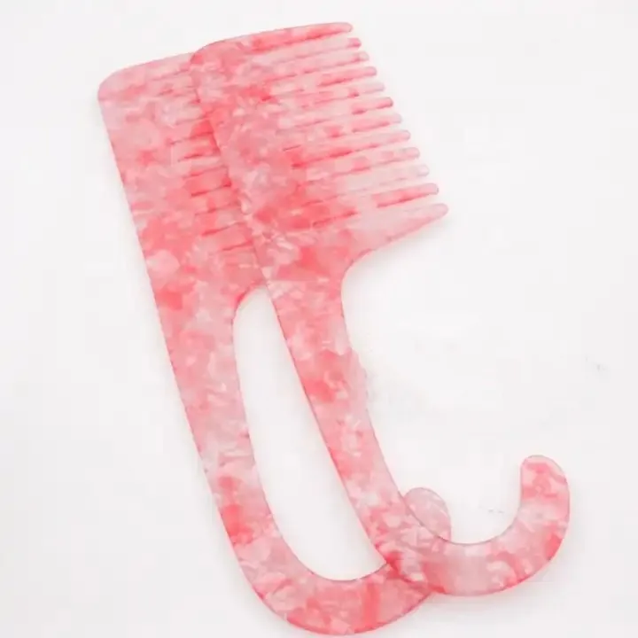 Custom 23cm large anti-static cellulose acetate hair combs for women