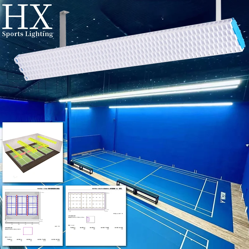 HuaXiang Indoor anti-glare badminton court lights anti-blinding gym basketball court lights table tennis court Linear lights