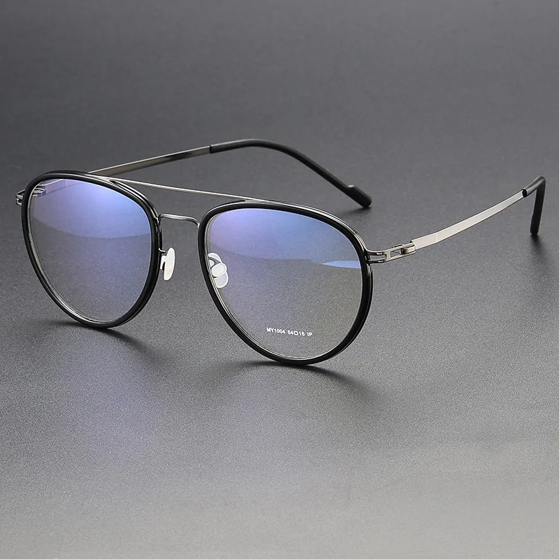 Osicare My1004 High End Classic Mixed Screwless Double Bridge Optics Retro Eyewear Glass Eyeglasses Optical Frame Spectacles
