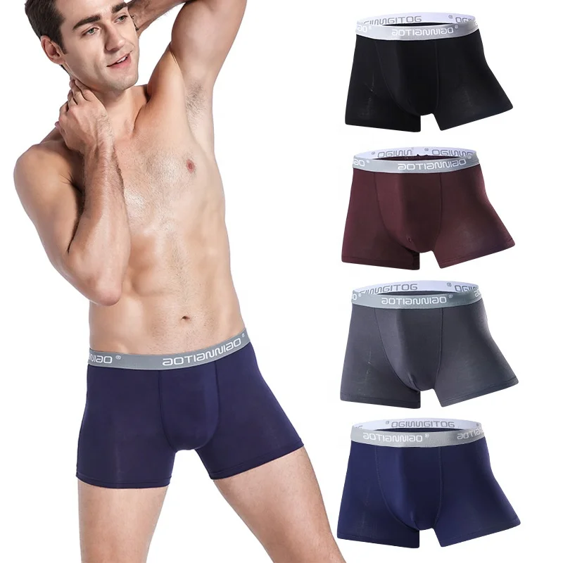 Wholesale Breathable Boxer Briefs Modal Print  Mens Underwear Pants Midwais Mens Boxer Shorts