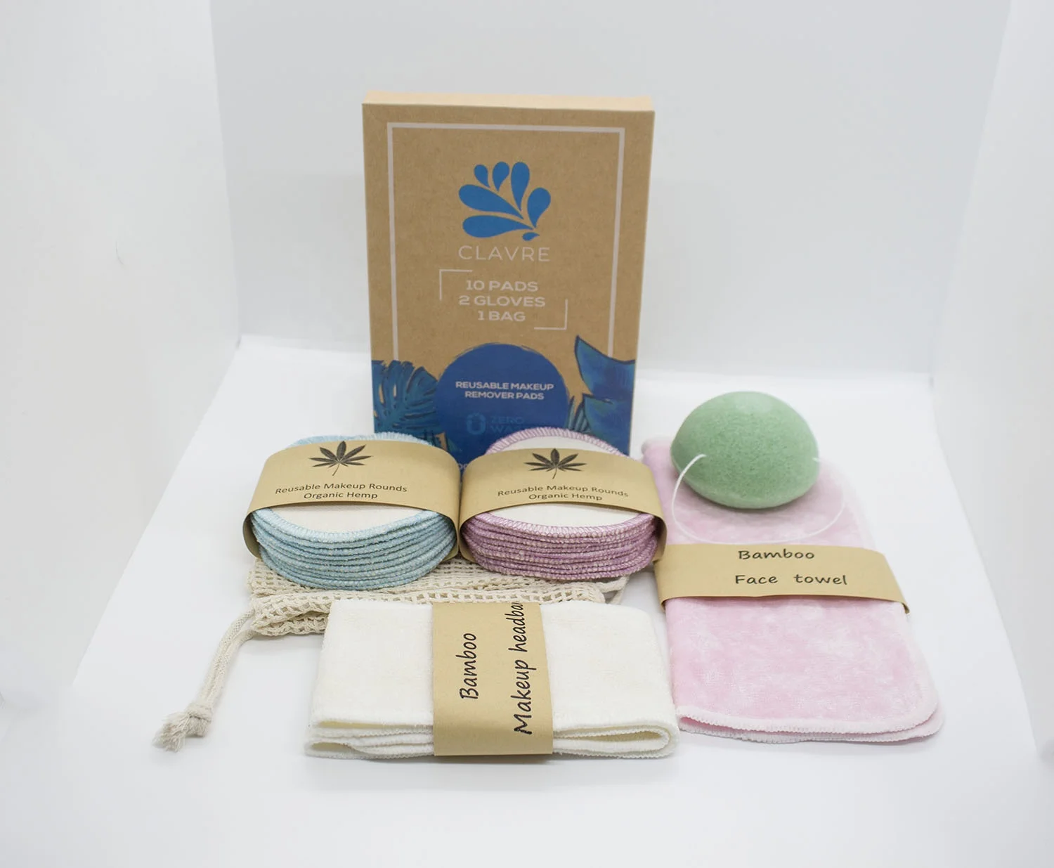 100% natural hemp makeup remover pads reusable hemp organic cotton facial rounds anti-bacterial cosmetic make up removal wipe