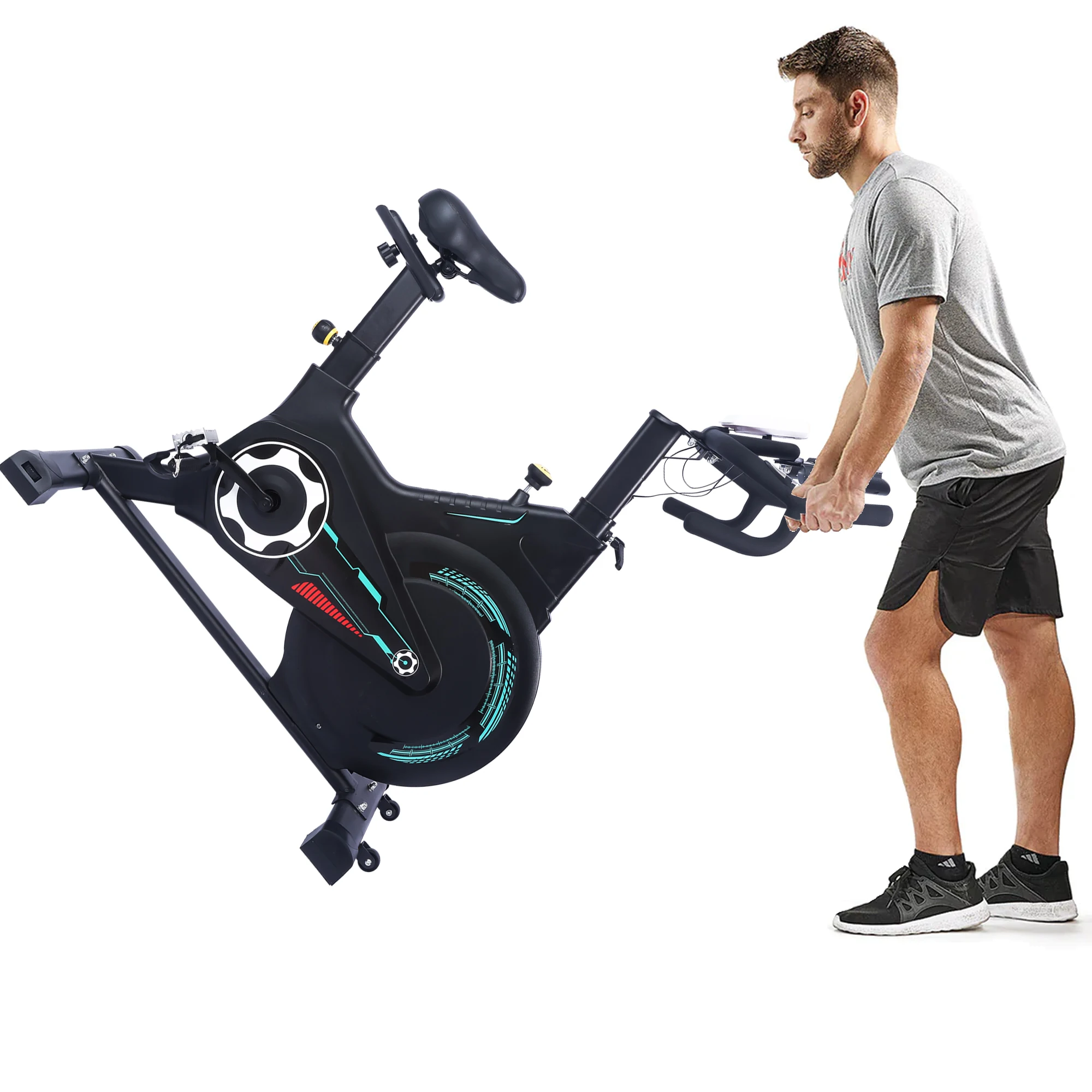 Megnetic Foldable  Exercise Spining Bike Weight Reduction Silent Cycling Spinning Home Workout Equipment Cardio Machine