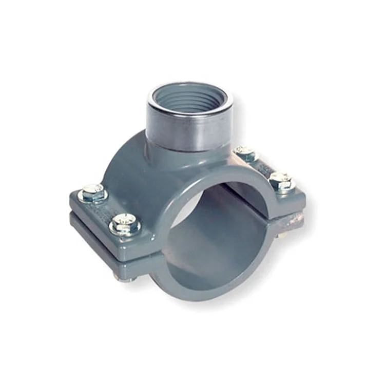 Wholesale China 6 inch grey color plastic PVC saddle clamp