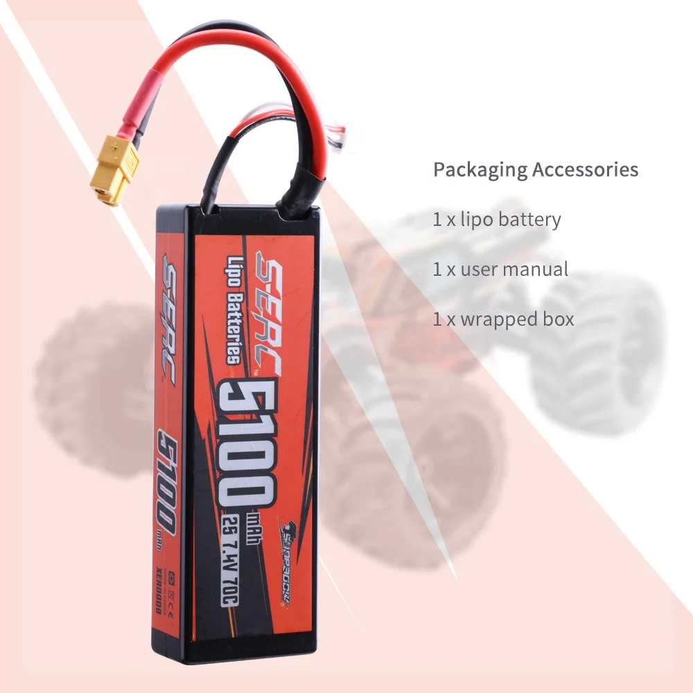 SUNPADOW 2S Lipo Аккумулятор 7 4 В 5100 мАч 70C жесткий чехол с Deans T вилкой для радиоуправляемых автомобилей грузовиков лодок транспортных средств танк-багги гоночный хобби