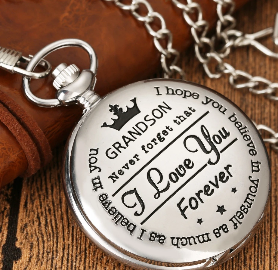 Wholesale Grandson Never Forget that I Love You Forever Pocket Watch