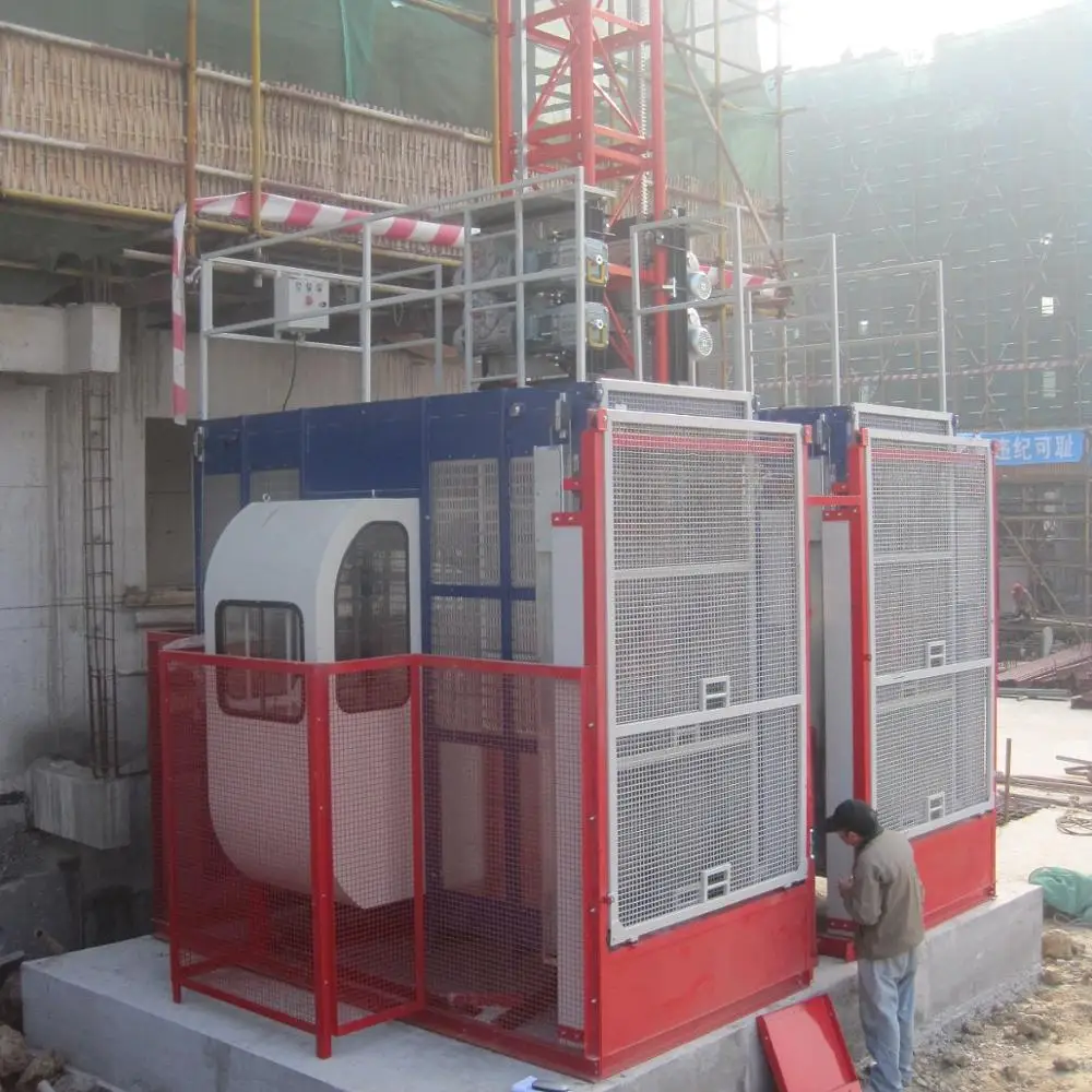 Double Cage Construction Hoist SC200  Building Elevator