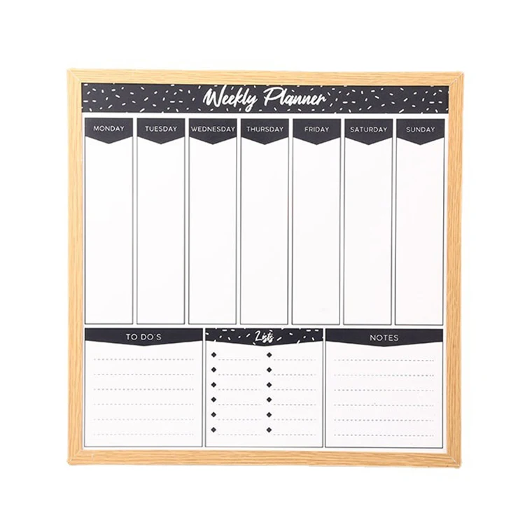 Магнитная доска для сообщений пробковая с деревянной рамкой ежемесячный Еженедельный планировщик