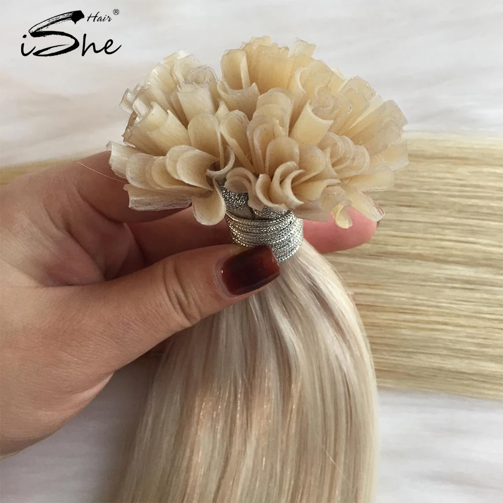 Wholesale 2022 New arrival European Virgin Human Hair Double Drawn Cuticle Aligned I V U Flat Tip Hair extensions ISHE