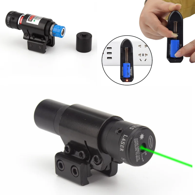 Green Laser Sight with Battery Charger Laser Sight for Rifle Pistol Laser Collimator