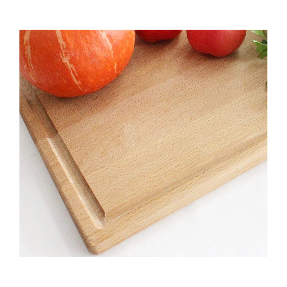 
Unfinished Beech Wooden Cutting Board with Juice Groove 