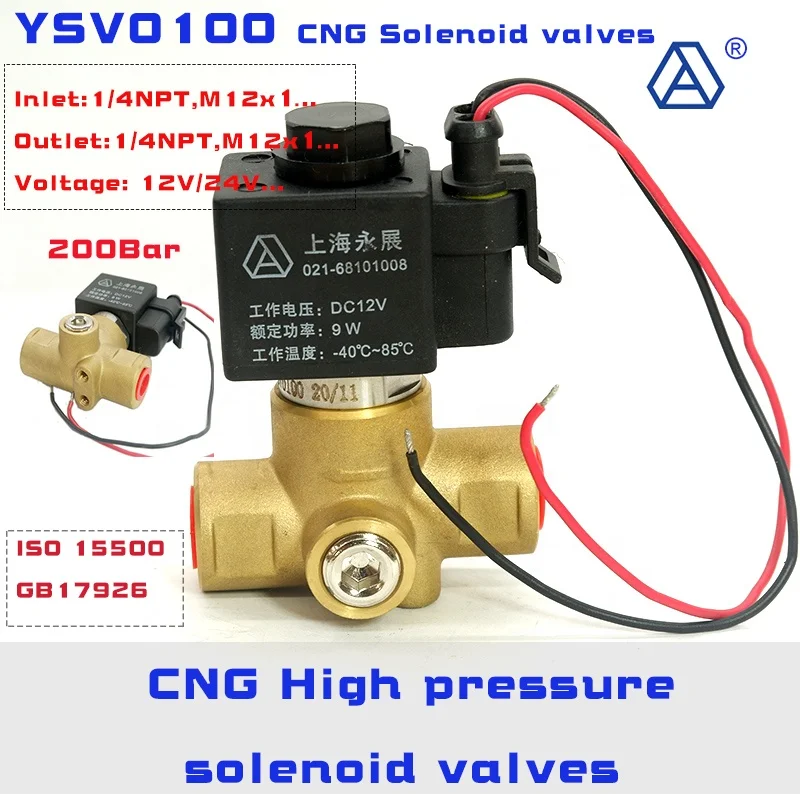 Valvula Solenoide de alta presion CNG, valvula de linea de aire comprimido manufacturer high pressure solenoid valve