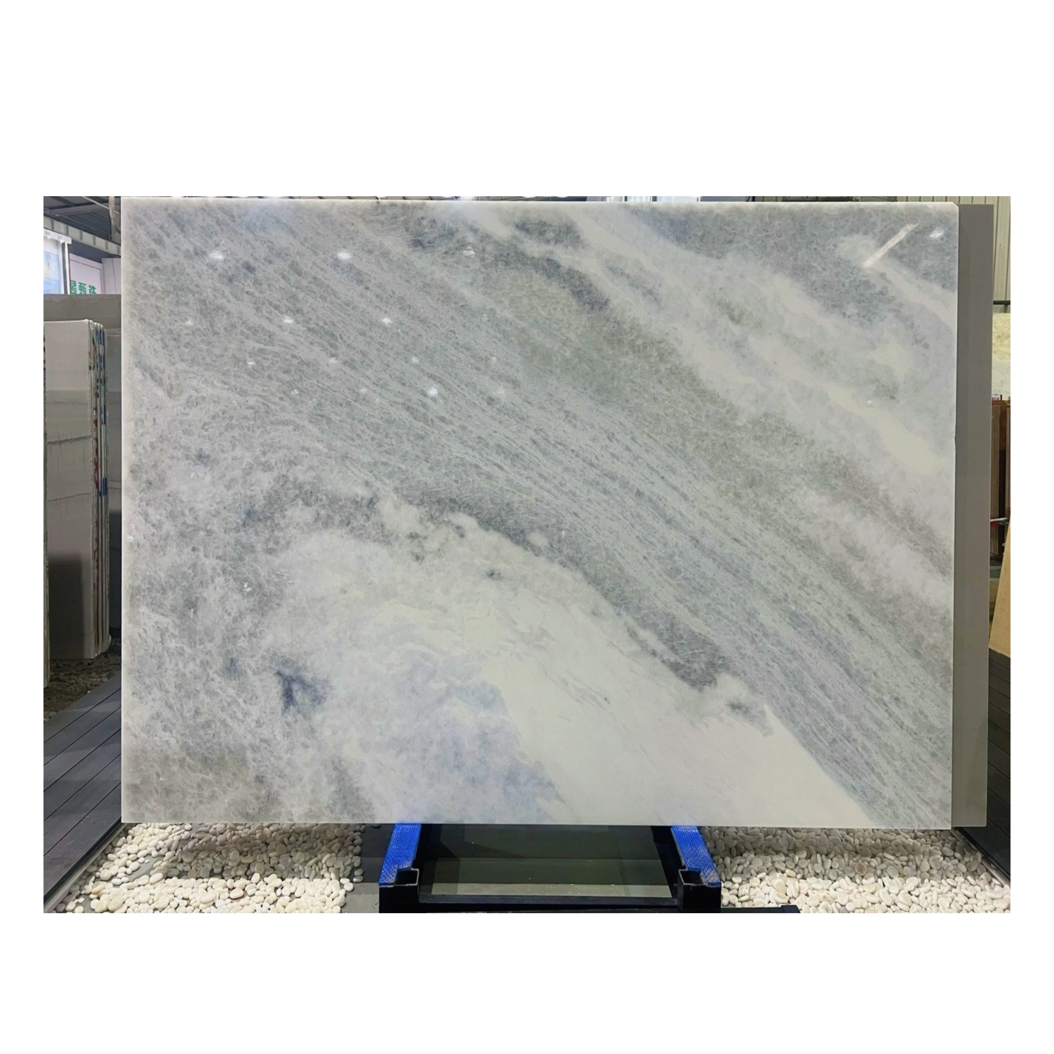 Beautiful Polished Brazil Blue Jade Onyx Marble Stone Slabs For Table Living Room Bathroom Kitchen Furniture Wall Onyx Tiles