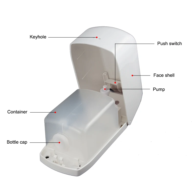1000ml Electroplate Plastic Wall Mounted Hand Foam Soap Dispenser For Commercial Hotel