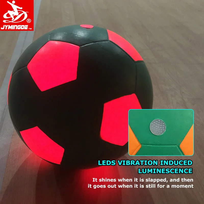 Luminous glow in the dark two high bright LED lights rubber LED custom soccer ball