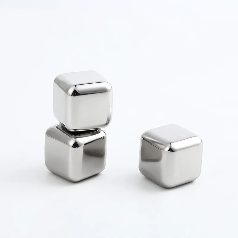 Stainless Steel Ice Cubes Chilling Stones As Gift Chilling Rocks for Wine Drinkers Reusable Stainless Steel for Coolers