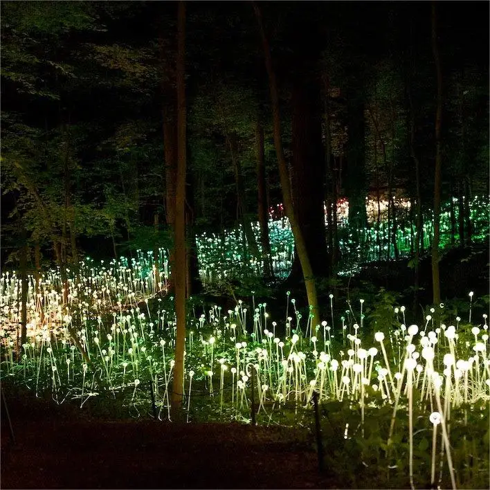 Outdoor Fiber Optic Ball Bulb Lights Park Landscape Lights Lamp Garden Decor Lights