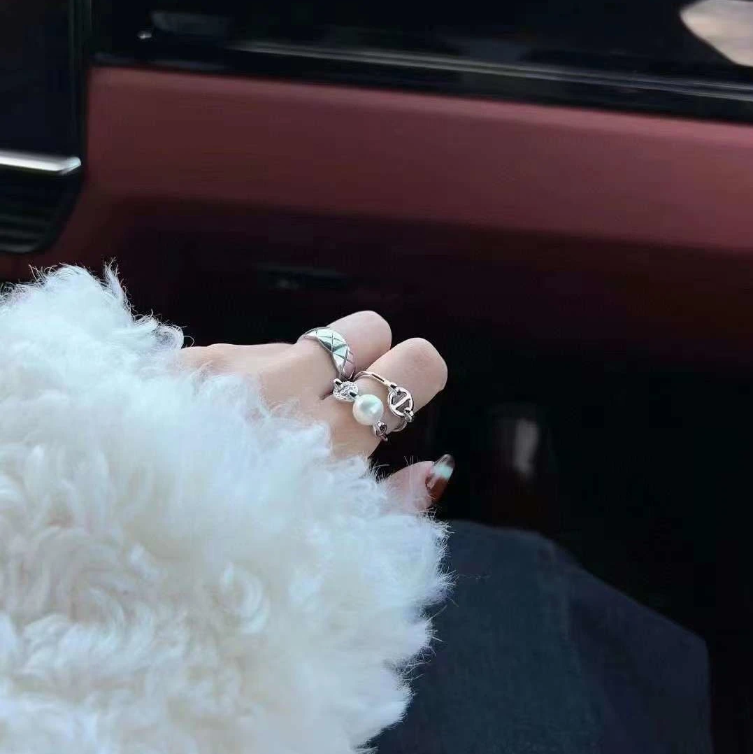 Optional Ring Round AKOYA Pearl Ring Freshwater Pearl Trendy Beizhijia Natural Girl Gift Special Offer Gold and Silver Two Color