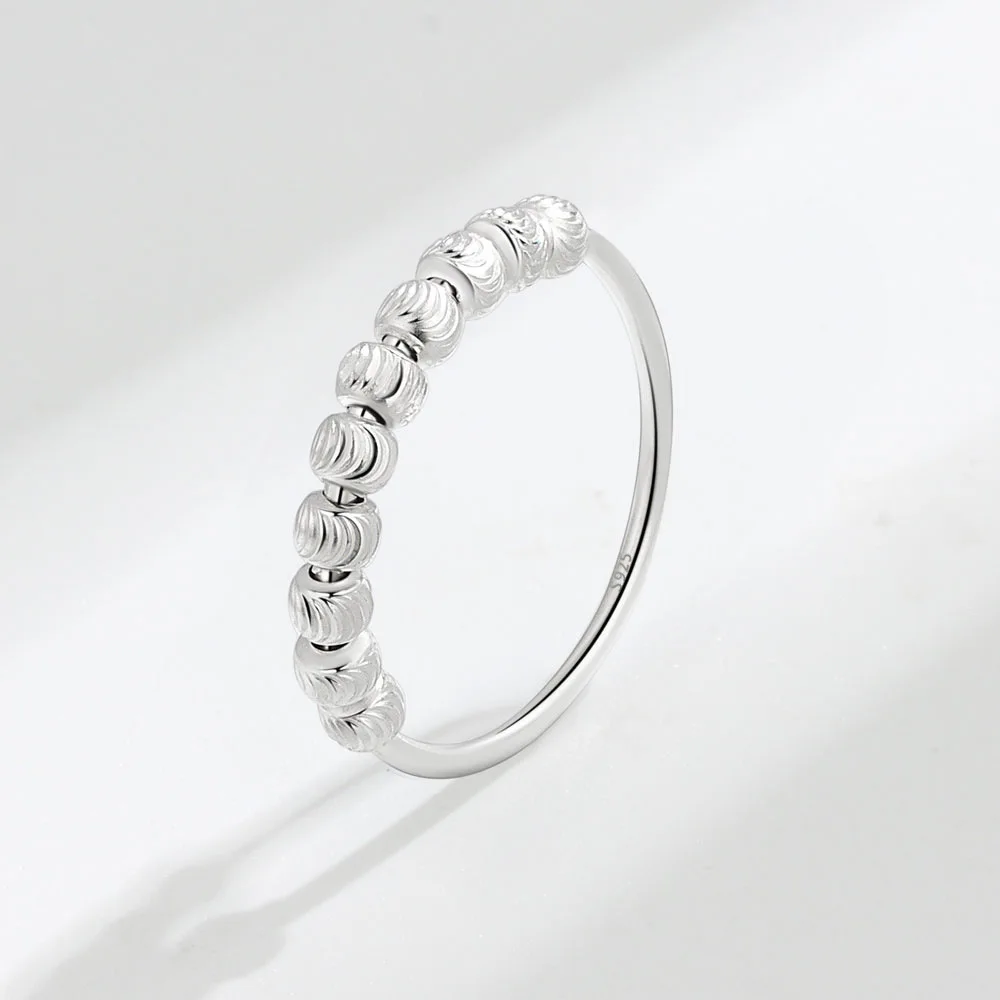 Amazon Hot Sale 925 Sterling Silver Anxiety Spinning Bead Rings  Stackable Rings for Women Gift Jewelry