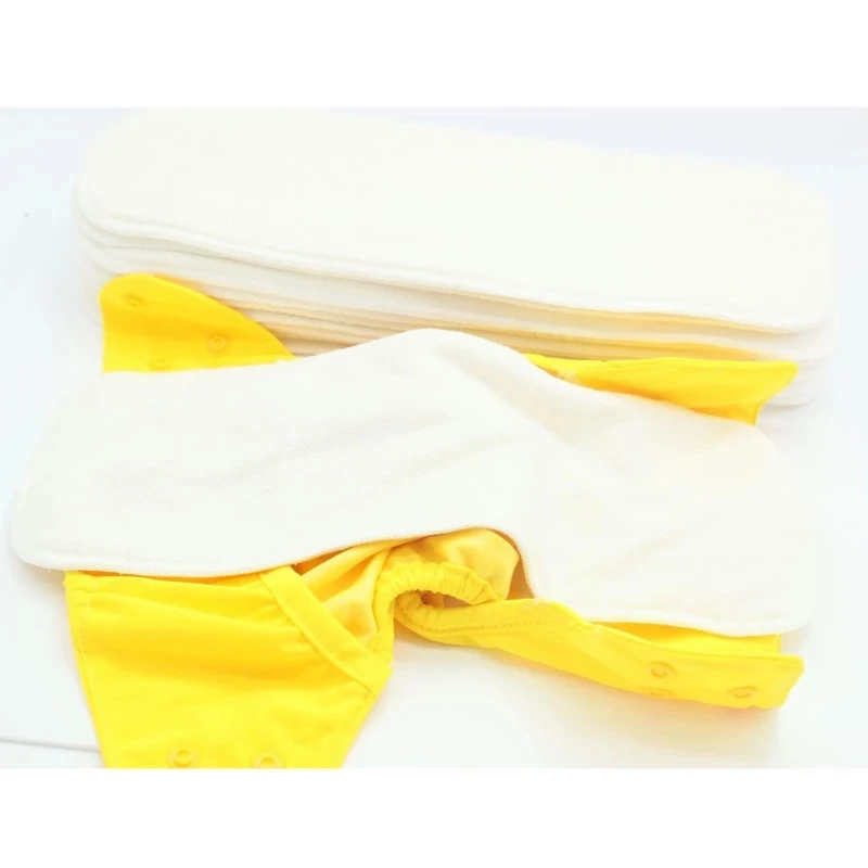 Многоразовые карман из конопляной ткани с бамбуковым древесным углем для тканевых подгузников 3-х слойные бамбуковые вкладыши