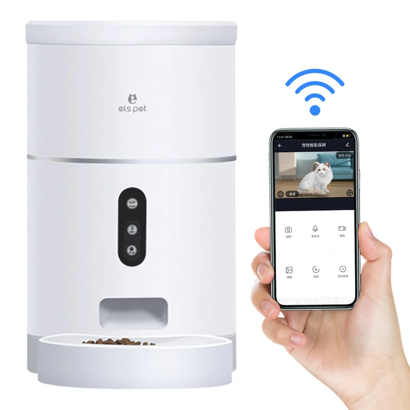 Автоматическая Wi-Fi кормушка для кошек и собак с камерой домашних животных