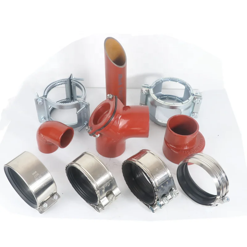 EN877 grey cast iron pipe fitting SML with red epoxy coating for water drainage