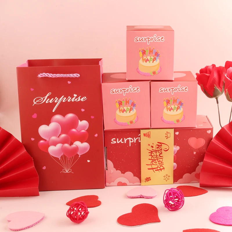 Сюрприз Подарочная коробка для денег складной подпрыгивающийся красный конверт Роскошная на день рождения Валентина Рождество