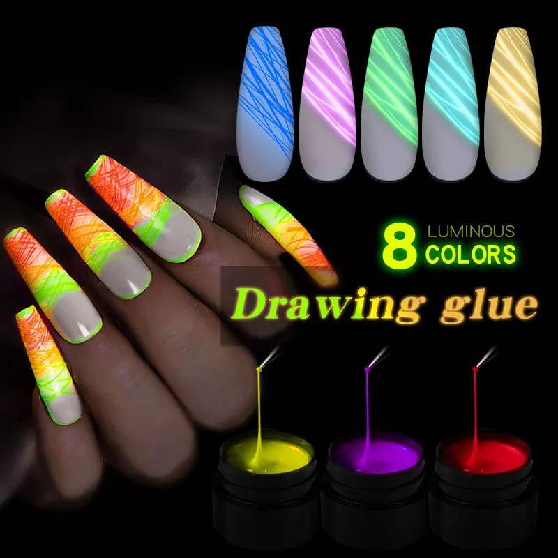 Neiss OEM Free Label Design Wire Drawing Uv Spider Gel for Line Elastic Nail Art Paint Drawing Spider Gel Liner Nail Art