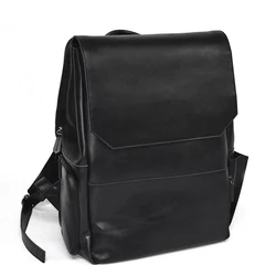 Рюкзак из черной коровьей кожи на заказ для путешествий dslr камеры ноутбука фотографии