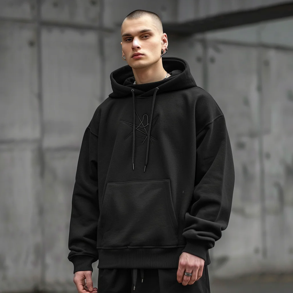 High Quality Cotton French Terry Oversize Hoodie Thick Fleece Drop Shoulder Plain Blank Custom Men Hoodies